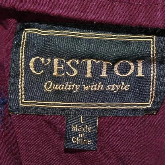 L C’Esttoi Burgundy Sherpa Lined Jacket - Picture 2 of 10